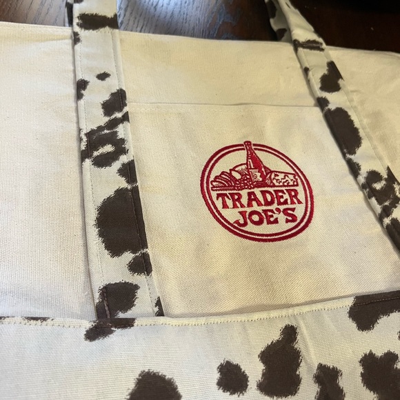 Trader Joe’s Cow print Large Tote - Picture 4 of 12
